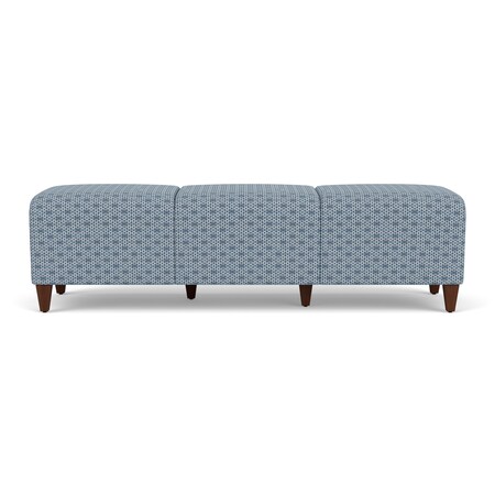 Lesro Siena Lounge Reception 3 Seat Bench, Walnut, RS Rain Song Upholstery SN3001